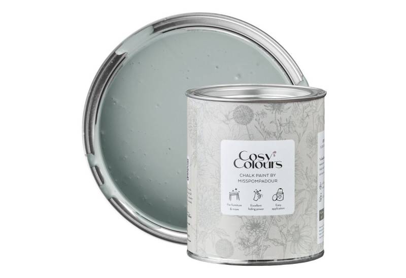 MissPompadour Kreidefarbe Relaxed Green - Holzfarbe, Holzlack matt innen 750ml, Kreidefarbe für Holz, Metall, Kunststoff - CosyColours Grüntöne von MissPompadour