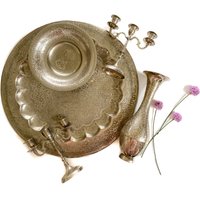 Vintage Silber Set | Verschnörkte Tischdekoration Tablett, Vase, Kerzenhalter, Sockelschale von MissSarahBelle