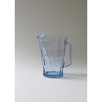 Vintage Wasserkrug Getränkekrug 1, 5 Liter Glas Hellblau 50Er Jahre von MissTellGeschenke