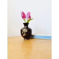 Handgemachte Keramik Vase, Chris Carter Drayton Manor Park Studio Keramik, Blatt Design Original Label von MissVintageBox
