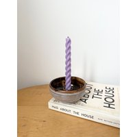 Keramikschale Mit Kerzenständer, Kerzenhalter, Brown Pottery von MissVintageBox