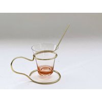 Mid Century Glasschale Snackschale Salzstangenspender Im Metallgestell Mid Century Glasschale Snackschale Salzstangenspender Im Metallgestell von MissVintageGermany