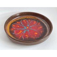 Mid Century Silberdistel Wandteller, Schale, Fat Lava, West Germany Mid Century Silberdistel Wandteller, Schale, Fat Lava, West Germany von MissVintageGermany