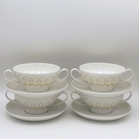 Midcentury 6 Suppentassen, Rosenthal Lotus, Retro Porzellan Von Midcentury 6 Suppentassen, Rosenthal Lotus, Retro Porzellan Von von MissVintageGermany