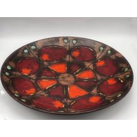 Ruscha Wandteller 717 /3 Fat Lava Keramik, Mid Century Ruscha Wandteller 717 /3 Fat Lava Keramik, Mid Century von MissVintageGermany