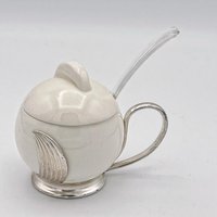 Senftöpfchen Von Wächtersbach in Wmf Metallmontur, Vintage Senftopf Aus Keramik, Retro Keramikgefäß, Ein Mid Century Designklassiker Senftöpfchen Von Wächtersbach in Wmf Metallmontur, Vintage Senftopf Aus Keramik, Retro Keramikgefäß, Ein Mid Century Designklassiker von MissVintageGermany