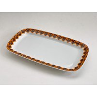 Servierplatte Melitta Braun Orange Dekor Türme Servierplatte Melitta Braun Orange Dekor Türme von MissVintageGermany