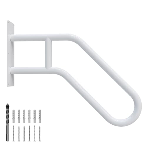 Handläufe für Außentreppen Wandhalterung, Treppengeländer für 1-3 Stufen, U-förmiger Treppenhandlauf für Garage, Veranda, Hof und Garten - Weiß, 1 Packung Handläufe für Außentreppen Wandhalterung, Treppengeländer für 1-3 Stufen, U-förmiger Treppenhandlauf für Garage, Veranda, Hof und Garten - Weiß, 1 Packung von MissYolo