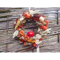 Türkranz Bunt Herbstlich Türkränze Herbst Türdeko Herbstkranz Herbstkränze Türdekoration Rustikal Getreidekränze Blumenkranz Blumenkränze von Missbellflowerblume