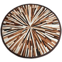 Runder Patchwork-Teppich Aus Rindsleder. 6'3" | 1, 9 M Durchmesser von MissionArgentina
