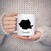 Rumänien Becher Reisekarte Heimatstadt Bewegengeschenk von MissionMint