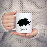 Schweiz Becher Reisekarte Hometown Moving Geschenk von MissionMint