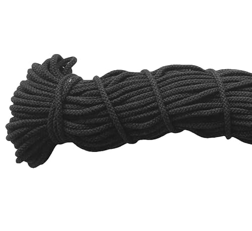 Mississhop 100 m Baumwollkordel Seile Kordel aus Baumwolle mit Polyacryl Kern Anthrazit Ø 5 mm von Mississhop
