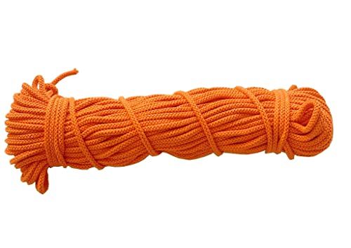 Mississhop 100 m Baumwollkordel Seile Kordel aus Baumwolle mit Polyacryl Kern Orange Ø 5 mm von Mississhop