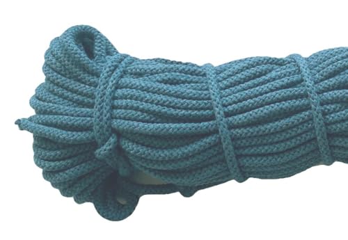 Mississhop 100 m Baumwollkordel Seile Kordel aus Baumwolle mit Polyacryl Kern Petrol Ø 3 mm von Mississhop