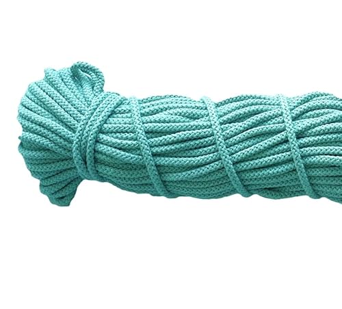 Mississhop 100 m Baumwollkordel Seile Kordel aus Baumwolle mit Polyacryl Kern Türkis Ø 5 mm von Mississhop