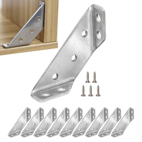 10 Stück Eckverbinder Edelstahl Dreiecksstütze Winkelverbinder Möbelwinkel Winkelverbinder Mit Schraube Metall Eckwinkel dreiecke Edelstahlwinkel Für Holz Möbel Tabelle Stuhl Bücherregal von Missmisq