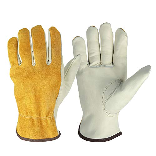 Arbeitshandschuhe Aus Leder Gartenhandschuhe Atmungsaktiv Lederhandschuhe Zum Arbeiten, Gartenarbeit Dornenfest Damen Herren Arbeitshandschuhe Sicherheitshandschuhe Für Fahrer Garten Motorrad von Missmisq