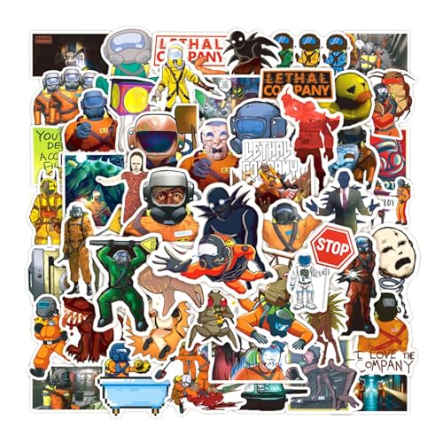 Lethal Company Aufkleber, 50 /Set Ästhetisches Spiel Cartoon Decals | PVC Wasserdicht Selbst Kleber Dekorativer Aufkleber Für Motorrad, Fahrrad, Skateboard, Gepäck Für Laptop von Missmisq
