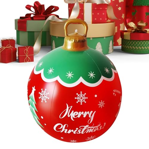 Missmisq Aufblasbare Weihnachtskugel - Große PVC Weihnachtsdekoration Kugel Deko | Festlicher Saisonschmuck Für Terrasse Vordereingang Garten,für Draußen Party Wohnzimmer Haustür Terrasse Garten von Missmisq