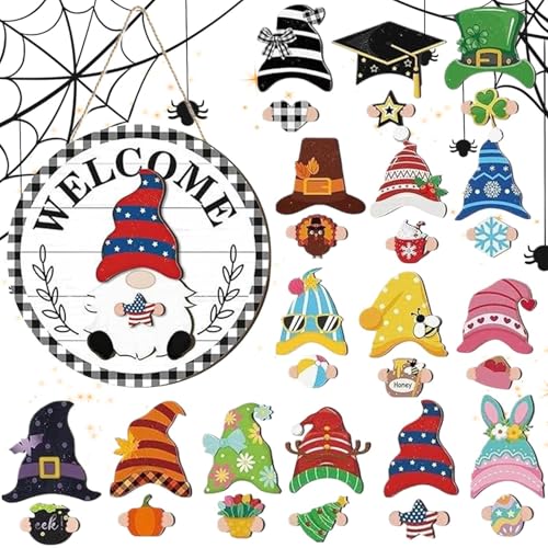 Missmisq Gartenzwerg Türschild,Austauschbares Design Mit Magnetteilen - Halloween Gartenzwerg Willkommensschild Dekoration - Für Den Einsatz An Der Haustür, Auf Der, Im Garten Und Bei Saisonalen Missmisq Gartenzwerg Türschild,Austauschbares Design Mit Magnetteilen - Halloween Gartenzwerg Willkommensschild Dekoration - Für Den Einsatz An Der Haustür, Auf Der, Im Garten Und Bei Saisonalen von Missmisq