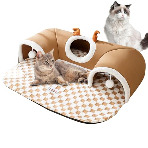 Missmisq Katzenbett Tunnel - Katzenröhre,Kuscheliges Zelt Versteck Spielzeug Für Katzen Innen- Und Außenbereich Wandecke Spielideen Draußen von Missmisq