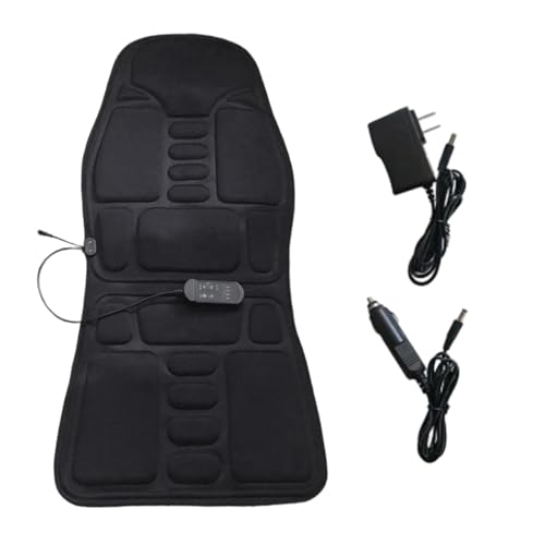 Missmisq Rückenmassage Sitzkissen | Sitzmassager Für Bürostuhl | Elektrische Heizauflage mit 5-Punkt-Heizung für Erwachsene und Senioren, für kaltes Wetter, Zuhause, langes Sitzen und Computerarbeit von Missmisq