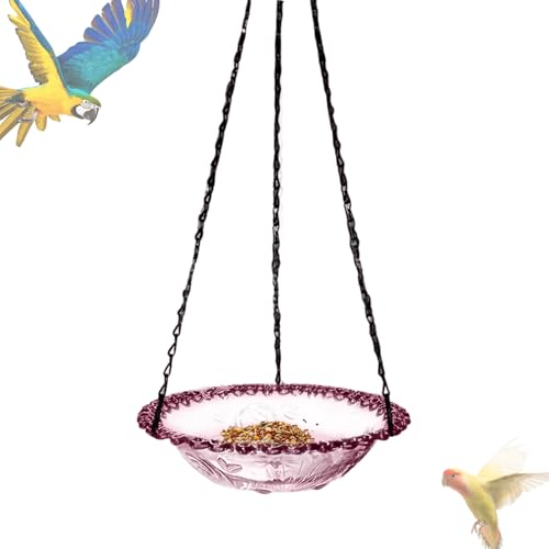 Missmisq Vogelbad Futterstelle,Vogel Wasserbad | Mit Metallhänger Für Garten Terrasse Baum Balkon Rasen von Missmisq
