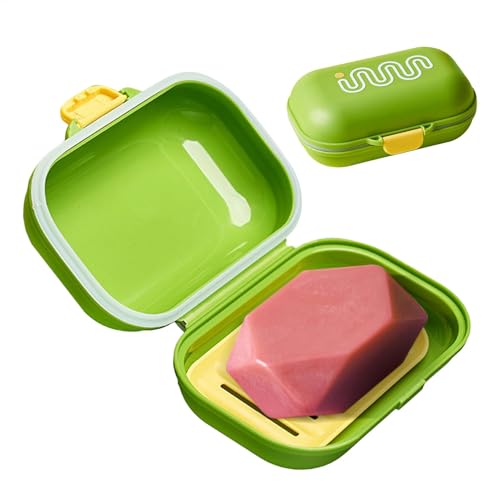 Seifenschale Mit Deckel Seifenbox Reise wasserdichte Seifendose Aus Kunststoff Seifenbox Mit Abtropfgitter Festes Shampoo Aufbewahrung Tragbare Seifenbox Für Reisen, Camping, Dusche, Badezimmer von Missmisq