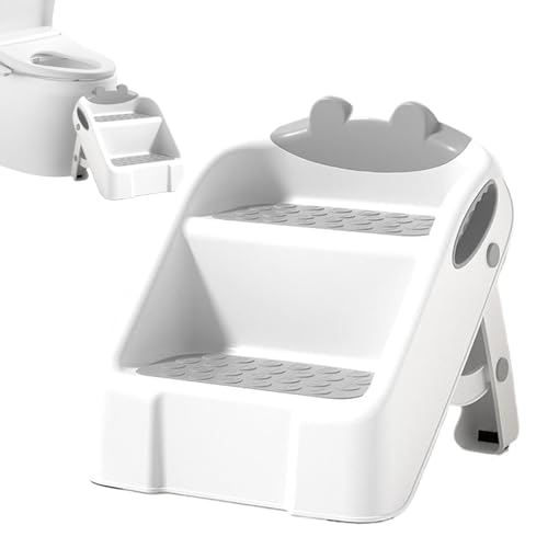 Tritthocker Für Kinder rutschfest Tritthocker Trittleiter Klappbar Mit 2 Stufen Rutschfester Kinderhocker Badezimmer Kindertritt Für Waschbecken Kinderschemel Mit 2 Stufen Für Bad, Kleinkinderzimmer von Missmisq