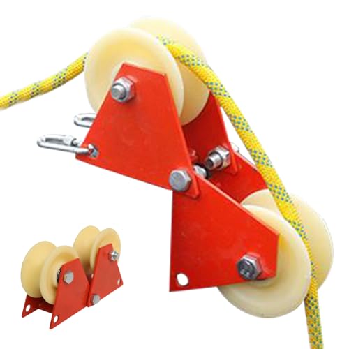 Umlenkrollen Edelstahl Doppel Flaschenzug Seilrolle Fitness Mit U Haltebügel Blockseilrolle Für Stahlseil Schwerlastrollen Für Flaschenzugsystem, Rolltore, Invertierte, Wäscheleine von Missmisq