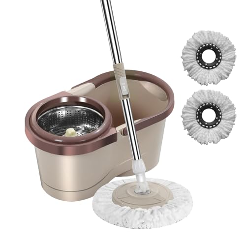 Wischmopp Und Eimer Set Putzeimer Mit Wischmop Und Mikrofaser Pads Bodenwischer Set Edelstahl Teleskopstiel Wischmopp Und Putzeimer Set Mit Fuß Für Marmorboden, Fliesen Laminat von Missmisq