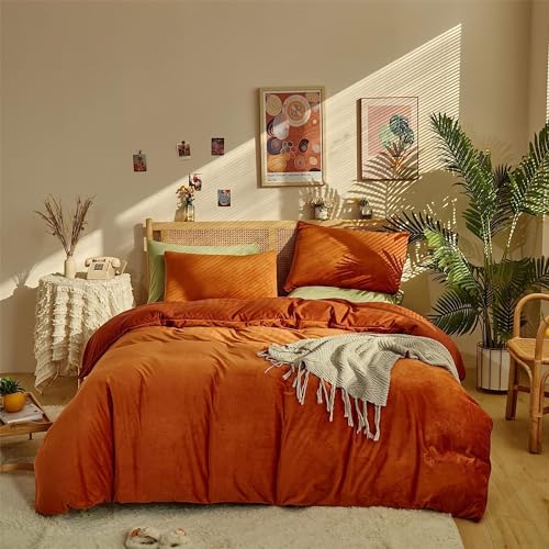 Misstone Burnt Orange Velvet Comforter Set California King Fluffy Rust Brown Bedding Comforters Sets Cal King Size Terrakotta Orange Micromink Sherp Bed Quilt Blanket Ultra Comfy Soft California King Misstone Burnt Orange Velvet Comforter Set California King Fluffy Rust Brown Bedding Comforters Sets Cal King Size Terrakotta Orange Micromink Sherp Bed Quilt Blanket Ultra Comfy Soft California King von Misstone