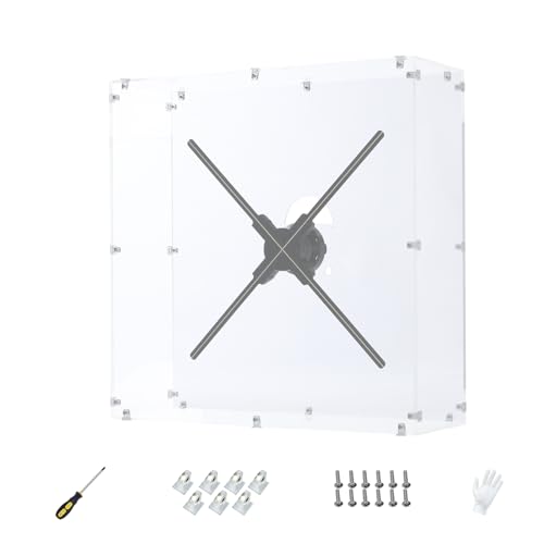 Missyou 3D-Hologramm-Lüfterabdeckung, 59,9 x 59,9 x 20,1 cm, Acryl-Schutzschild für 55,9 cm holografische Fächer, staubdichter und kratzfester Displayschutz für Zuhause, Ausstellung und Geschäft von Missyou