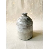 Mehrfarbige Vase, Raku Knospe Glänzende Blumenvase, Handgemachte Keramik, Kupfervase, Schmale Halsvase von Mistceramics