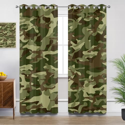 Generisch Vorhänge Blickdicht Grün Tarnung - Verdunklungsvorhänge mit Ösen Camo Militär Jungen Wohnzimmer Gardinen Vorhänge Schlafzimmer Kinderzimmer Küchengardinen Decor - 2er Set - H160 x B140cm Generisch Vorhänge Blickdicht Grün Tarnung - Verdunklungsvorhänge mit Ösen Camo Militär Jungen Wohnzimmer Gardinen Vorhänge Schlafzimmer Kinderzimmer Küchengardinen Decor - 2er Set - H160 x B140cm von Mistela