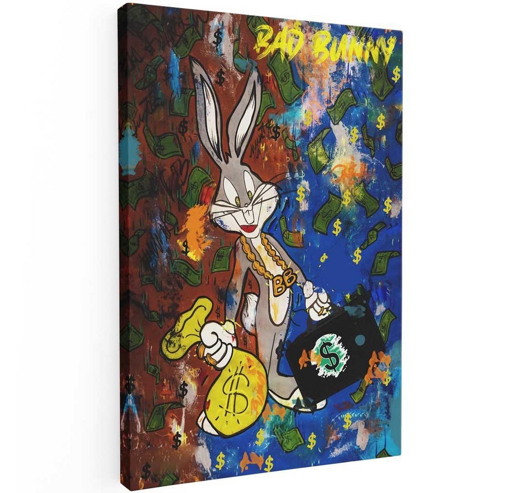Mister-Kreativ Wandbild Bad Money Bunny - Premium Wandbild, Viele Größen + Materialien, Poster + Leinwand + Acrylglas von Mister-Kreativ