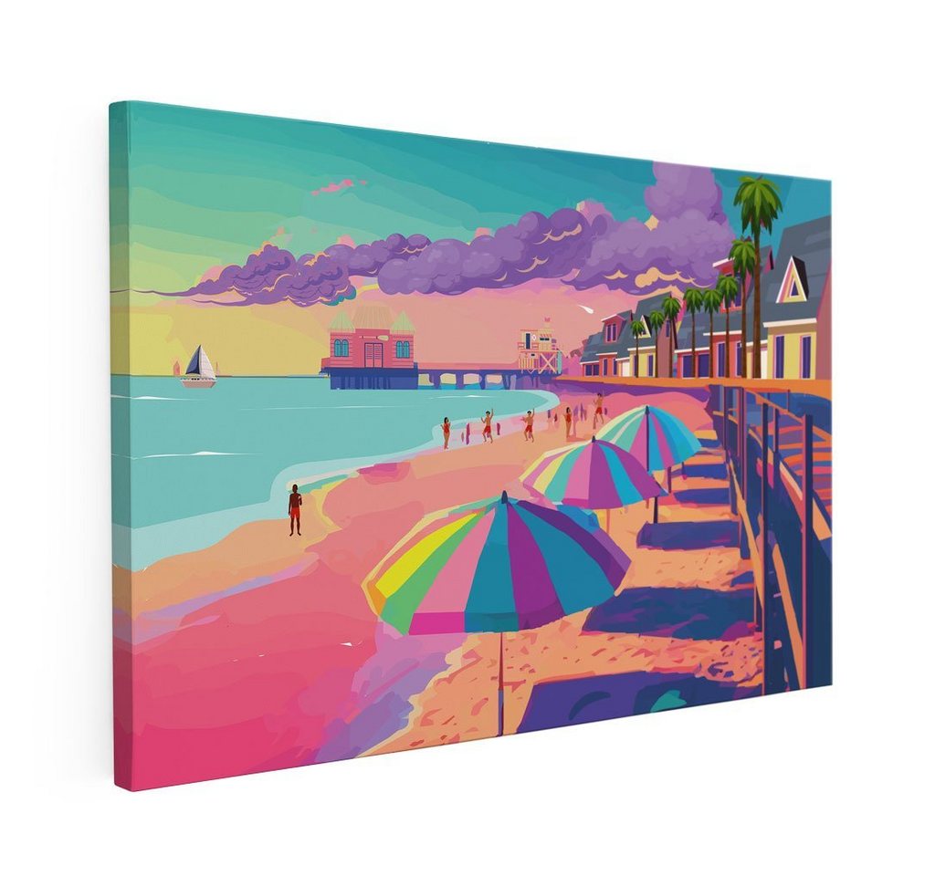 Mister-Kreativ Wandbild Colour Comic Beach - Premium Wandbild, Viele Größen + Materialien, Poster + Leinwand + Acrylglas von Mister-Kreativ