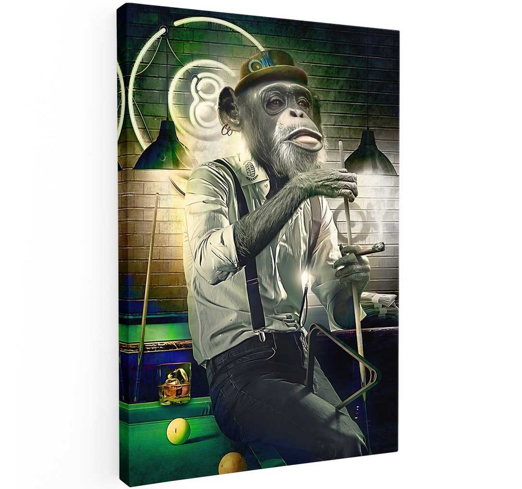 Mister-Kreativ XXL-Wandbild Billard Monkey - Premium Wandbild, Viele Größen + Materialien, Poster + Leinwand + Acrylglas von Mister-Kreativ