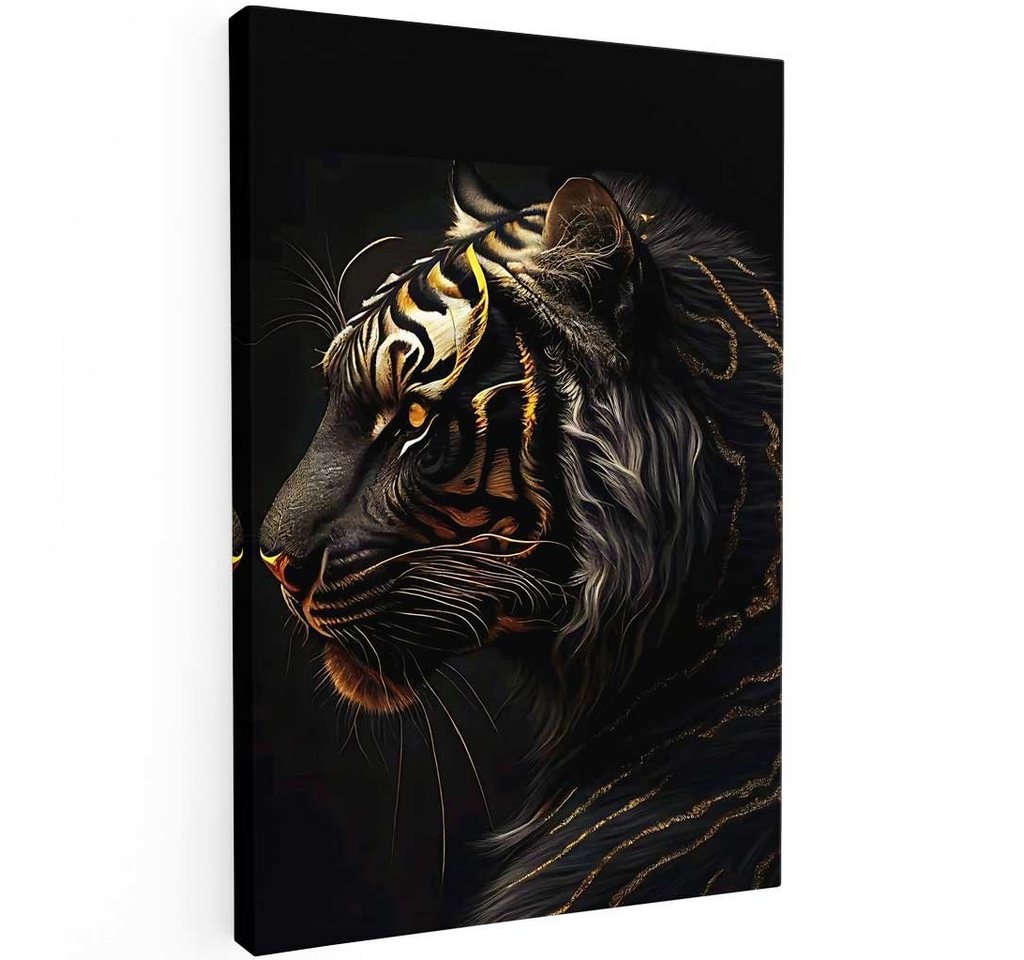 Mister-Kreativ XXL-Wandbild Black Gold Tiger - Premium Wandbild, Viele Größen + Materialien, Poster + Leinwand + Acrylglas von Mister-Kreativ