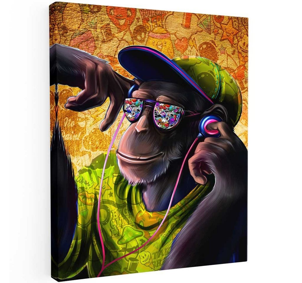 Mister-Kreativ XXL-Wandbild Cool Music Monkey - Premium Wandbild, Viele Größen + Materialien, Poster + Leinwand + Acrylglas von Mister-Kreativ