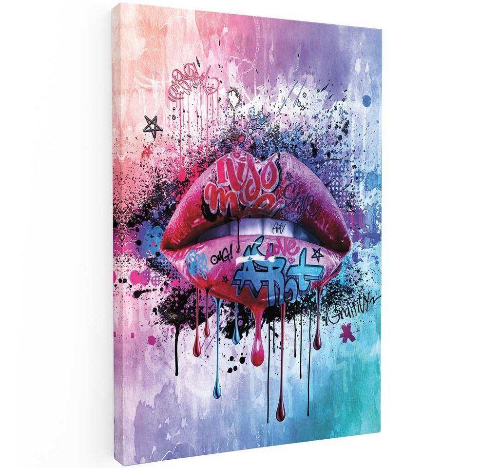 Mister-Kreativ XXL-Wandbild Dripping Lips - Premium Wandbild, Viele Größen + Materialien, Poster + Leinwand + Acrylglas von Mister-Kreativ