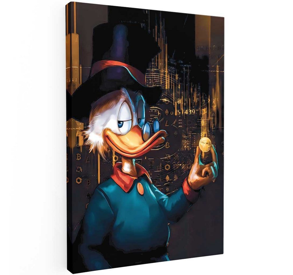 Mister-Kreativ XXL-Wandbild Duck Holding Krypto - Premium Wandbild, Viele Größen + Materialien, Poster + Leinwand + Acrylglas von Mister-Kreativ