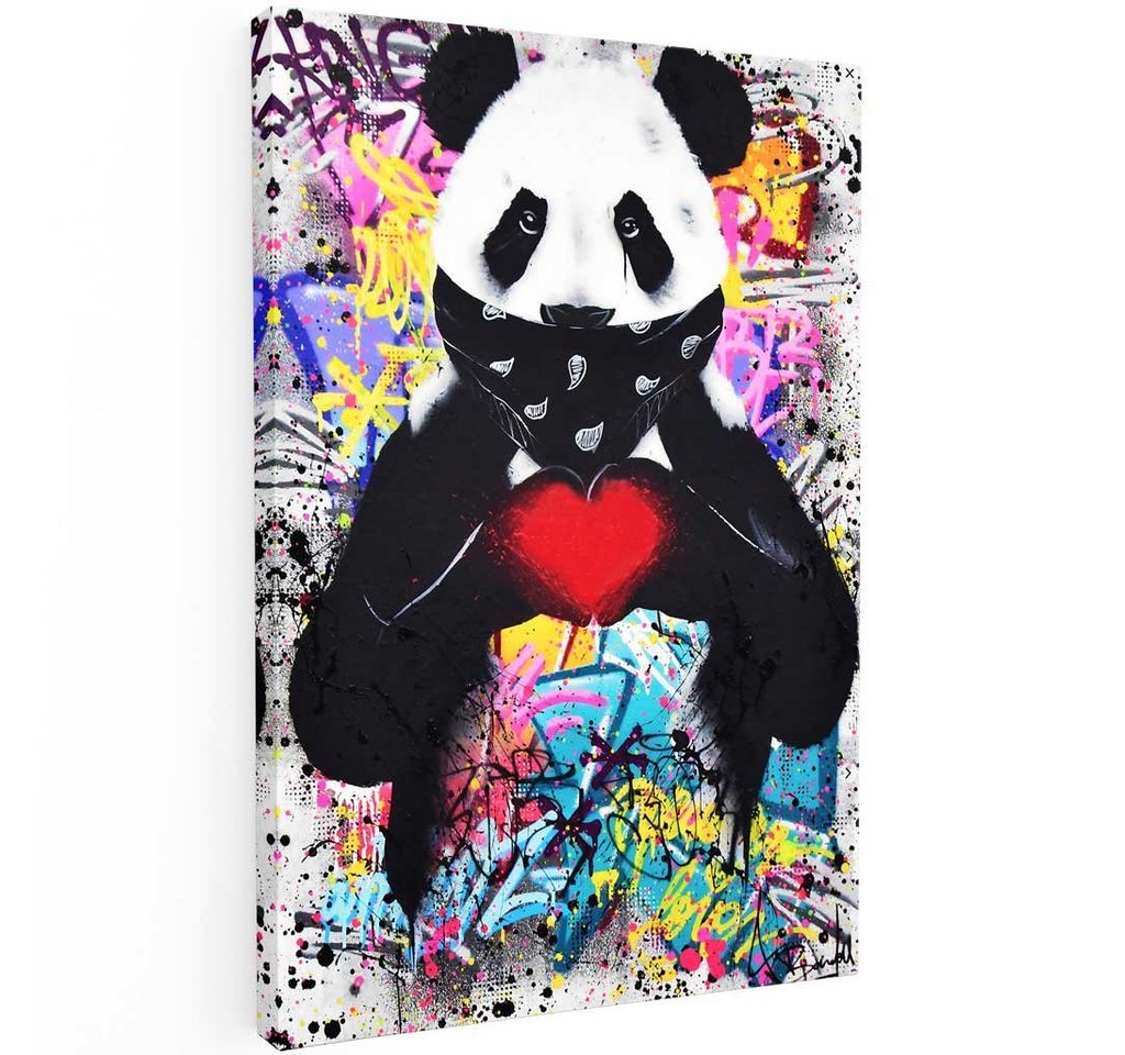 Mister-Kreativ XXL-Wandbild Graffiti Panda Love - Premium Wandbild, Viele Größen + Materialien, Poster + Leinwand + Acrylglas von Mister-Kreativ