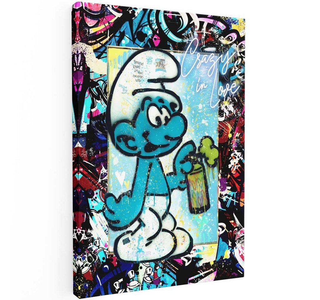 Mister-Kreativ XXL-Wandbild Graffiti Smurf - Premium Wandbild, Viele Größen + Materialien, Poster + Leinwand + Acrylglas von Mister-Kreativ