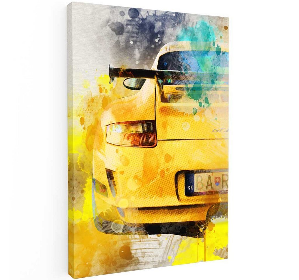 Mister-Kreativ XXL-Wandbild Half Yellow Car - Premium Wandbild, Viele Größen + Materialien, Poster + Leinwand + Acrylglas von Mister-Kreativ