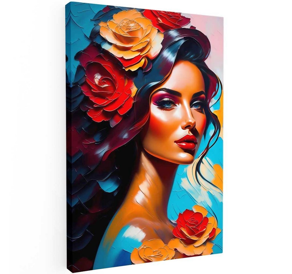 Mister-Kreativ XXL-Wandbild Rose Painting Woman - Premium Wandbild, Viele Größen + Materialien, Poster + Leinwand + Acrylglas von Mister-Kreativ