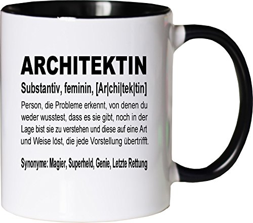 Mister Merchandise Becher Tasse Architektin Definition Kaffee Kaffeetasse liebevoll Bedruckt Geschenk Gag Job Beruf Arbeit Witzig Spruch Weiß-Schwarz Mister Merchandise Becher Tasse Architektin Definition Kaffee Kaffeetasse liebevoll Bedruckt Geschenk Gag Job Beruf Arbeit Witzig Spruch Weiß-Schwarz von Mister Merchandise