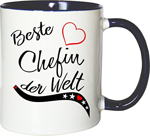 Mister Merchandise Becher Tasse Beste Chefin der Welt. Kaffee Kaffeetasse liebevoll Bedruckt Beruf Job Arbeit Weiß-Blau Mister Merchandise Becher Tasse Beste Chefin der Welt. Kaffee Kaffeetasse liebevoll Bedruckt Beruf Job Arbeit Weiß-Blau von Mister Merchandise