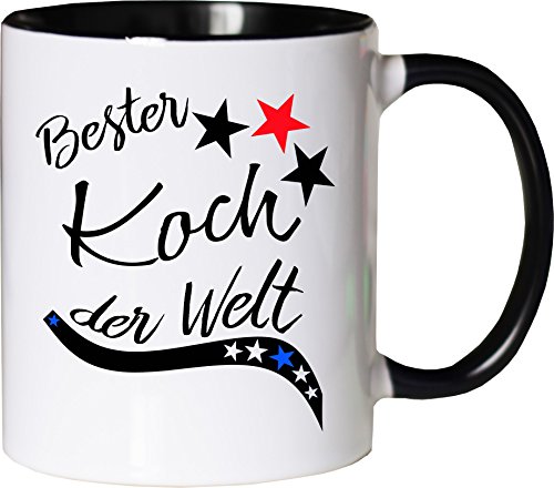 Mister Merchandise Becher Tasse Bester Koch der Welt. Kaffee Kaffeetasse liebevoll Bedruckt Beruf Job Arbeit Weiß-Schwarz von Mister Merchandise